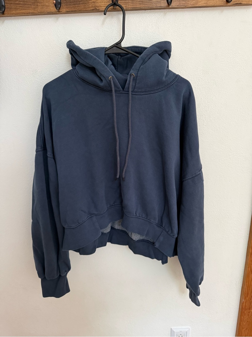 Free People Movement Cropped Navy Hoodie Sweatshirt